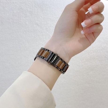 【N466】樹脂 × ステンレスアップルウォッチバンド applewatch バンド かわいい
