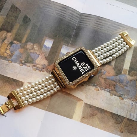 【N132】アップルウォッチ 7 カバー キラキラ 二重ラインストーン applewatch SEカバー 44mm 45mm 49mm