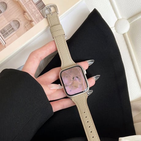 【N369】アップル ウォッチ レザー バンド 白 apple watch バンド 女性 本革 高級感