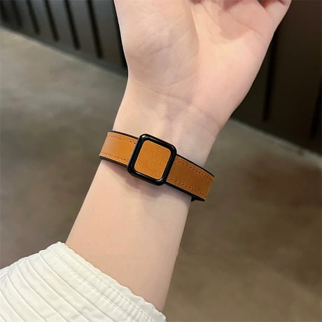 【N653】アップル ウォッチ マグネット バンド apple watch バンド 革+シリコン 細め