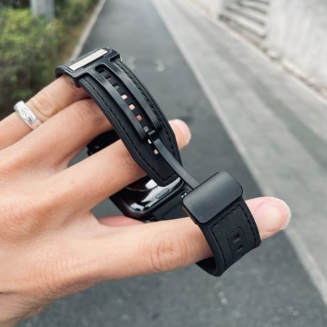 【N539】アップル ウォッチ バンド 磁石/マグネット apple watch バンド レザー+シリコン