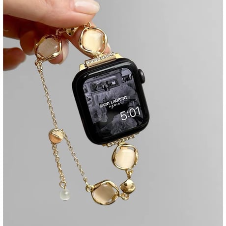 【N726】アップル ウォッチ バンド 人気 女性 apple watch バンド ビーズ チェーン