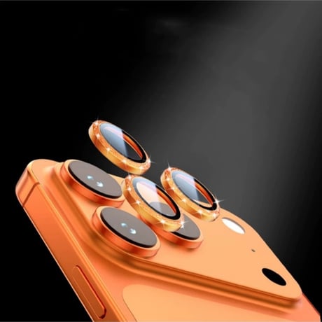 【N124】iPhone17/17pro レンズ保護リングフィルム キラキラ iPhone16/15/14レンズカバー かわいい