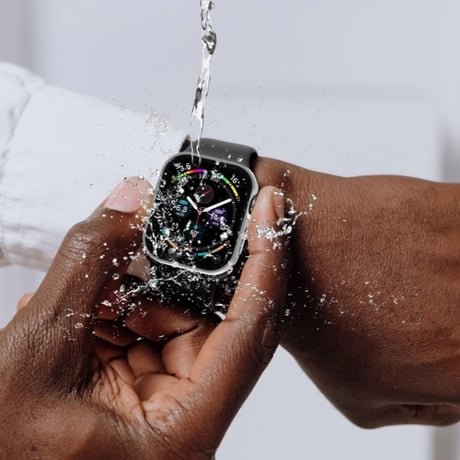 【N594】アップル ウォッチ ケース おしゃれ 防水 スクエア apple watch カバー おすすめ「ガラスフィルム一体型」