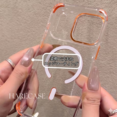 【N813】4way iphone ケース ショルダー magsafe 対応 ケース クリア ストラップホール 取り外し