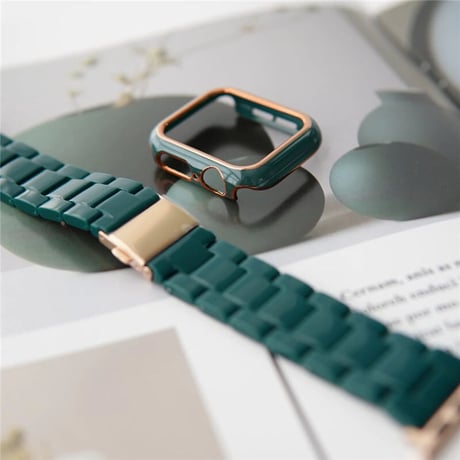 【N201】「apple watchカバー付き」アップルウォッチ バンド べっ甲 apple watch バンド 店舗 set