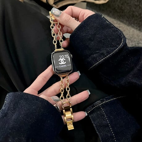 【N443】アップル ウォッチ シリーズ 10 チェーン バンド  apple watch バンド かわいい