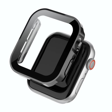 【N594】アップル ウォッチ ケース おしゃれ 防水 スクエア apple watch カバー おすすめ「ガラスフィルム一体型」