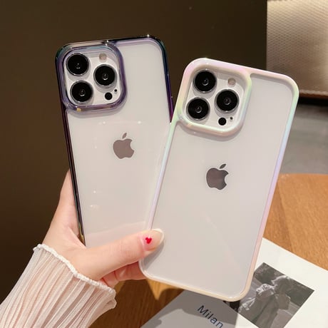 【N025】iphone17/16proケース クリア ふちだけ色 iPhone15 iPhone14ケース フチあり 透明 頑丈