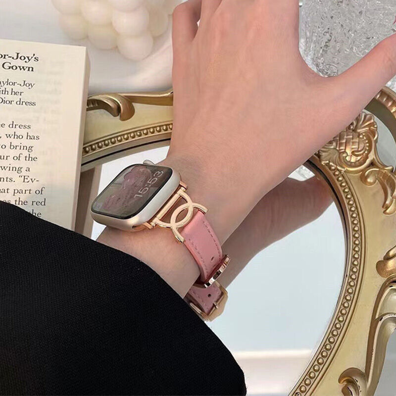 N386】apple watch series 10 革 バンド 女性 ピンク 黒 アップル