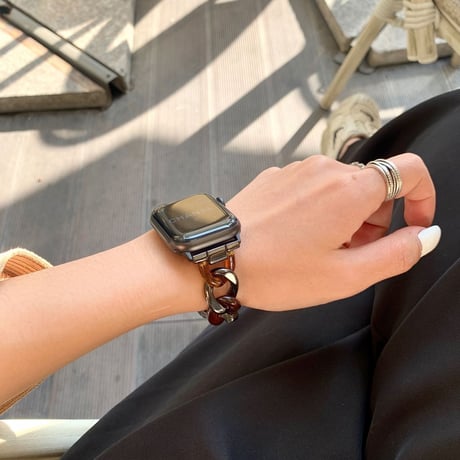 【N181】夏でも涼しいApple Watchバンド ステンレス+樹脂アップルワォッチバンド おしゃれ