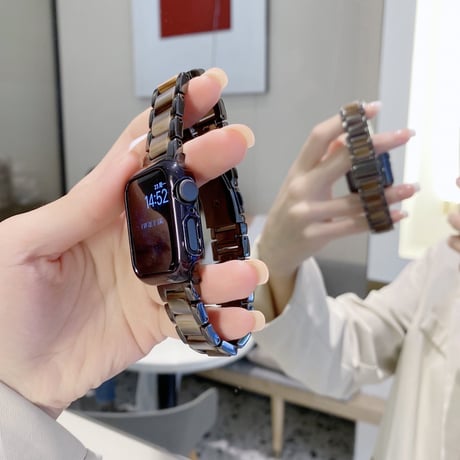 【N466】樹脂 × ステンレスアップルウォッチバンド applewatch バンド かわいい