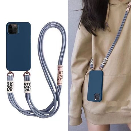 【N062】韓国 流行り iPhone16/15/14/13/12ケース 斜めがけ ショルダーストラップ付きスマホケース 男女兼用