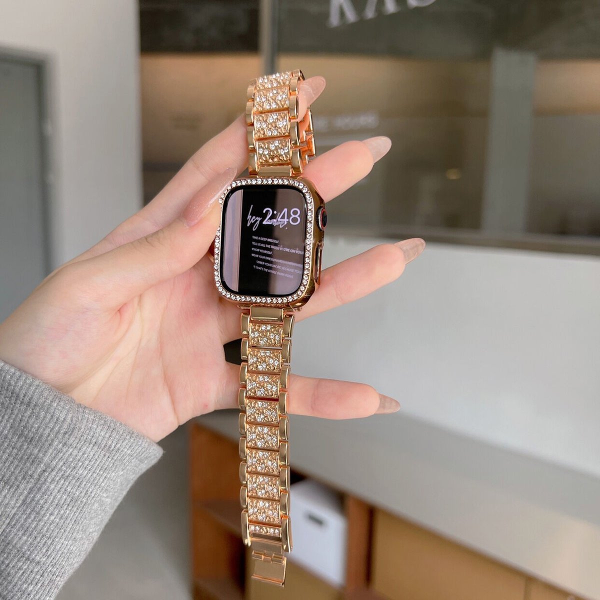 リピ☆アップルウォッチキラキラカバーケースApple Watchピンクレザー-