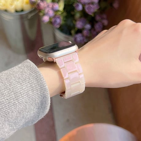 【N200】大理石模様の樹脂製Apple Watchバンド 交換 アップルウォッチ バンドse/7 44mm 40mm 45mm 38mm
