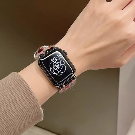 【N496】ツイード アップル ウォッチ バンド 高級 apple watch バンド かわいい