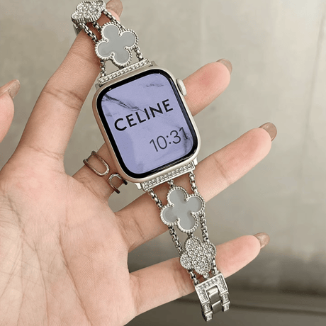 【N702】四葉のクローバー アップル ウォッチ ブレスレット apple watch バンド レディース「apple watchケース付き」