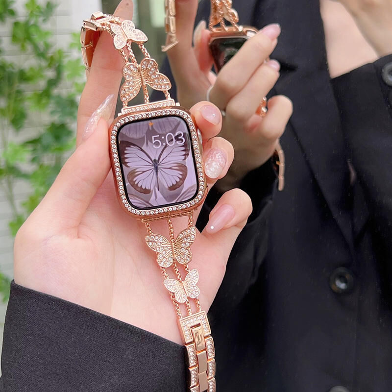 N258】「apple watchカバー付き」バタフライのアップルウォッチ N258】「apple watchカバー付き」バタフライのアップルウォッチ