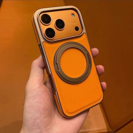 【N760】マグセーフ 対応 ケース iphone17/17pro 合皮 iphone ケース スタンド 付き