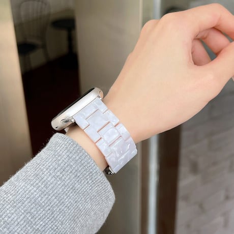 【N200】大理石模様の樹脂製Apple Watchバンド 交換 アップルウォッチ バンドse/7 44mm 40mm 45mm 38mm