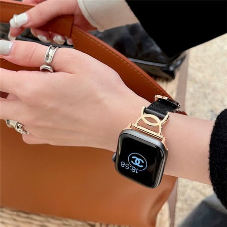 【N386】apple watch series 10 革 バンド 女性 ピンク 黒 アップル ウォッチ バンド 細め