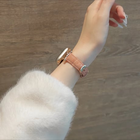 【N673】クロコダイル 型 押し apple watch バンド 革 アップルウォッチ バンド 女性 人気