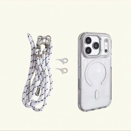 【N813】4way iphone ケース ショルダー magsafe 対応 ケース クリア ストラップホール 取り外し