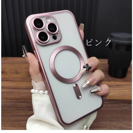 【N288】MagSafe充電対応 マット iphone16/16proブラック/ブルー/パープルに合うケース シンプル tpuスマホケース クリア