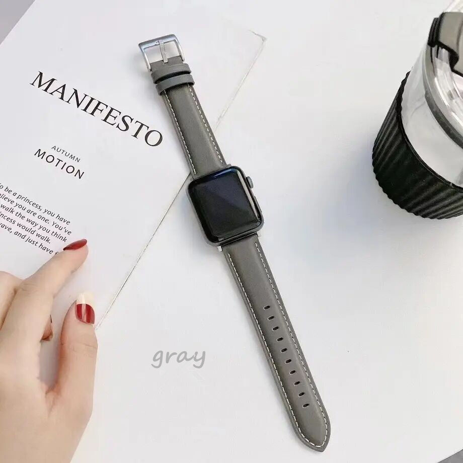 #549 Apple Watch +エルメス ノワール レザー メンズ 黒 549 Apple Watch +エルメス ノワール レザー メンズ 黒（【N054