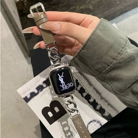 【N449】アップル ウォッチシリーズ 10 バンド 革 おしゃれ apple watch バンド チェーン 蒸れない