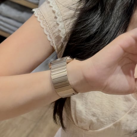 【N832】調節工具不要 アップル ウォッチ バンド ステンレス apple watch リンク ブレスレット 高級 男女兼用