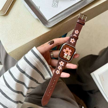 【N775】アップル ウォッチ レザー バンド さくら apple watch バンド 女性 人気