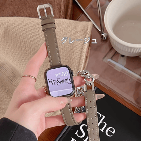 【N342】apple watch series 10 バンド 二 重 本革 アップル ウォッチ7/8/SE/新型Ultraバンド チェーン 男女兼用