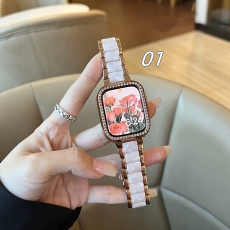 【N331】「apple watchケース付き」ステンレス+樹脂 apple watch バンド かわいい 40mm/42mm アップル ウォッチ バンド 女性 高級 set