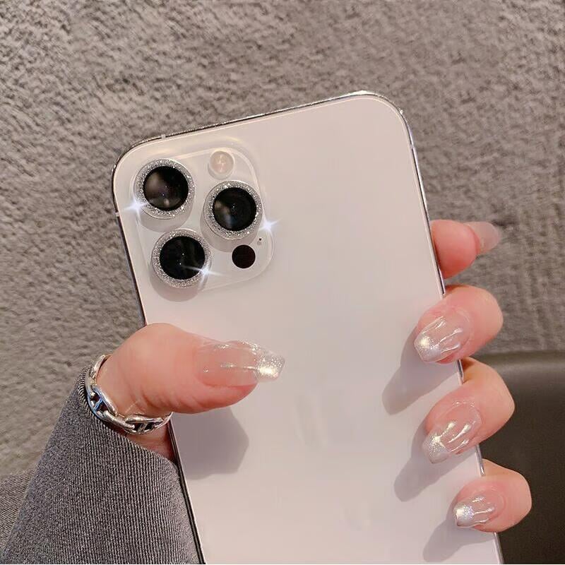 N124】iPhone17/17pro レンズ保護リングフィルム キラキラ iPhone16