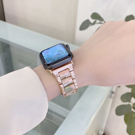 【N466】樹脂 × ステンレスアップルウォッチバンド applewatch バンド かわいい