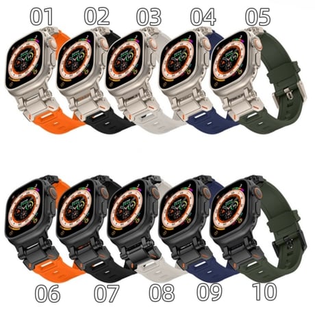 【N511】【ステンレス+シリコン】apple watch バンド メンズ 高級 アップル ウォッチ バンド アウトドア