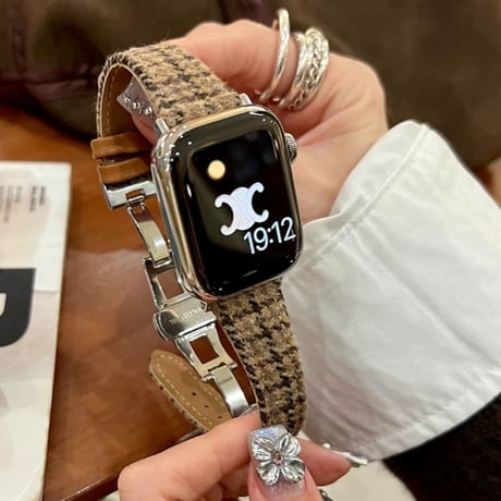 【N663】ツイード アップル ウォッチ Series11/SE3対応 バンド おしゃれ apple watch バンド かわいい 冬