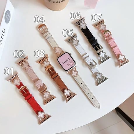 【N473】四つ葉クローバー アップル ウォッチ バンド 女性 人気 apple watch バンド レザー