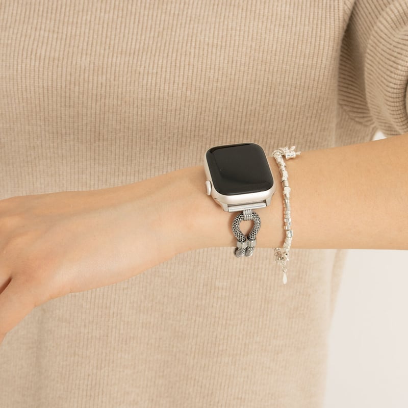 Apple Watch バンド　シルバー　16センチ MinZ Titanium Band 1 for Apple Watch シルバー 49mm/46mm