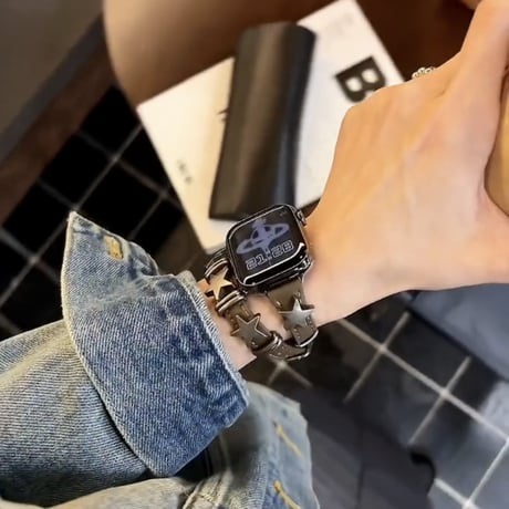 【N303】二 重 アップルウォッチ series10/9/8/Ultra 2/se対応バンド  Apple Watch バンド かっこいい