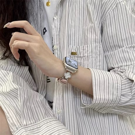 【N678】四つ葉のクローバー アップル ウォッチ バンド 女性 人気 apple watch 革 バンド 高級