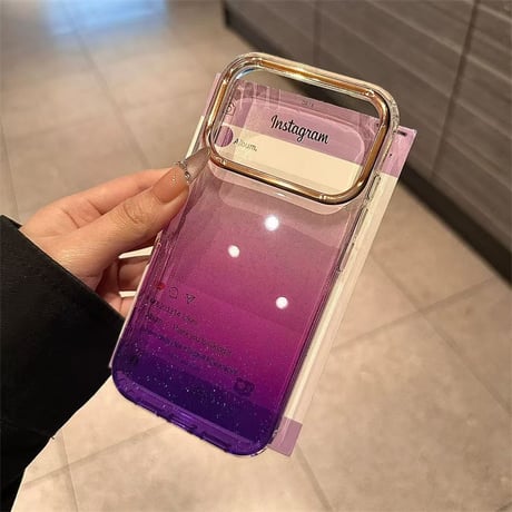 【N321】半透明 iphone17/16ケース グラデーション iphone ケース キラキラ メッキ