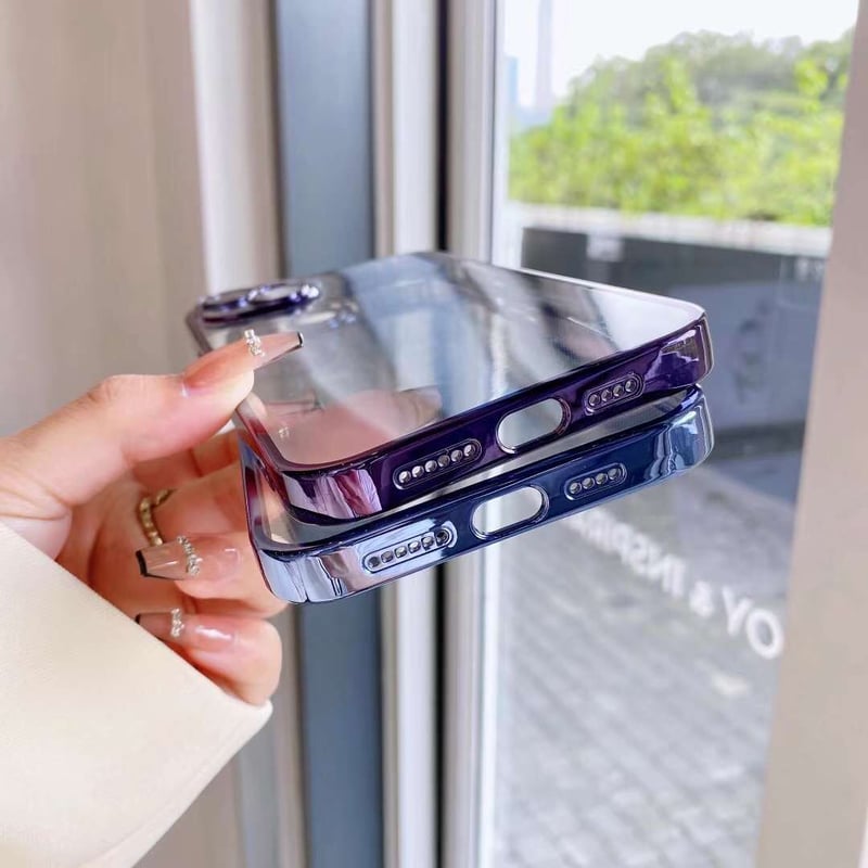 N247】カメラ保護フィルム一体型 iPhone15/14/13ケース クリア iphone