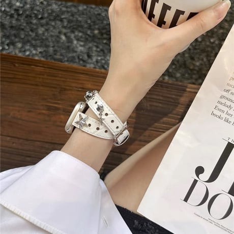 【N575】アップル ウォッチ 二 重 バンド apple watch バンド スタッズ かっこいい