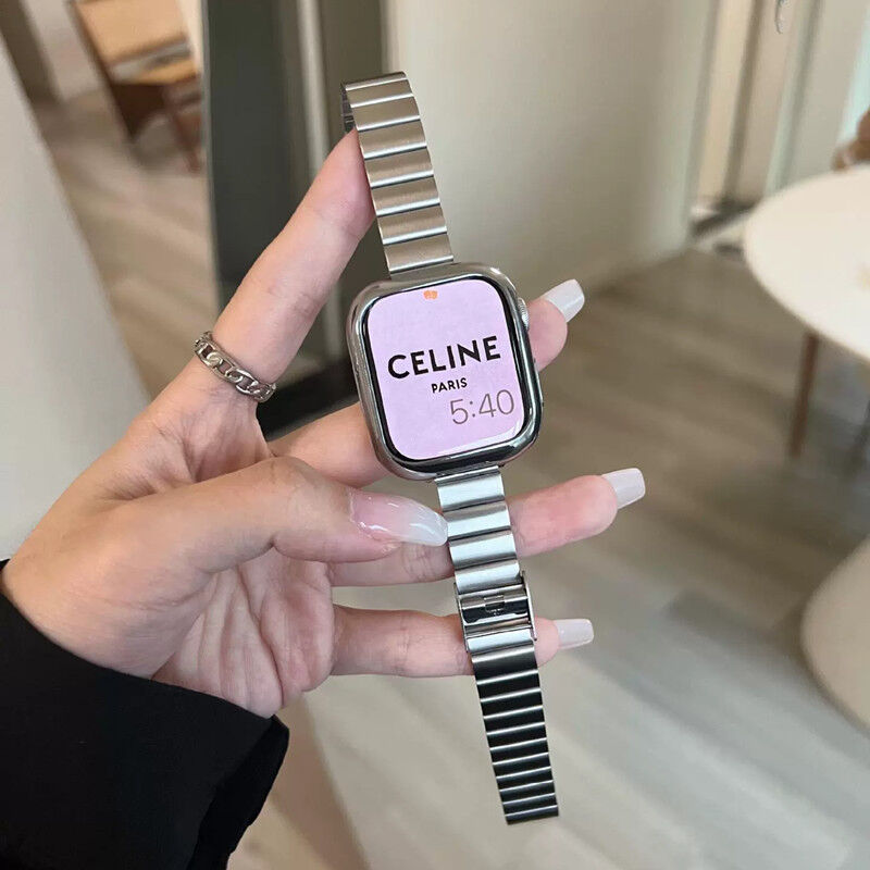 N295】「バンパーケース付き」apple watch バンド シルバー
