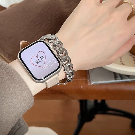 【N342】apple watch series 10 バンド 二 重 本革 アップル ウォッチ7/8/SE/新型Ultraバンド チェーン 男女兼用