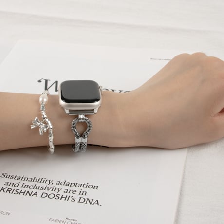 【N014】アップル ウォッチ バンド チェーン apple watch バンド シルバー