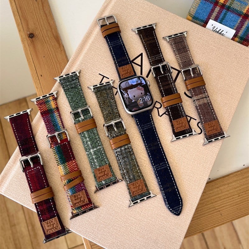 N650】チェック柄 アップル ウォッチ バンド おしゃれ apple watch