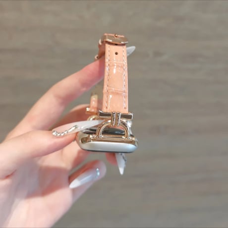 【N673】クロコダイル 型 押し apple watch バンド 革 アップルウォッチ バンド 女性 人気